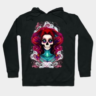 Skull Red Waves Mermaid Hoodie